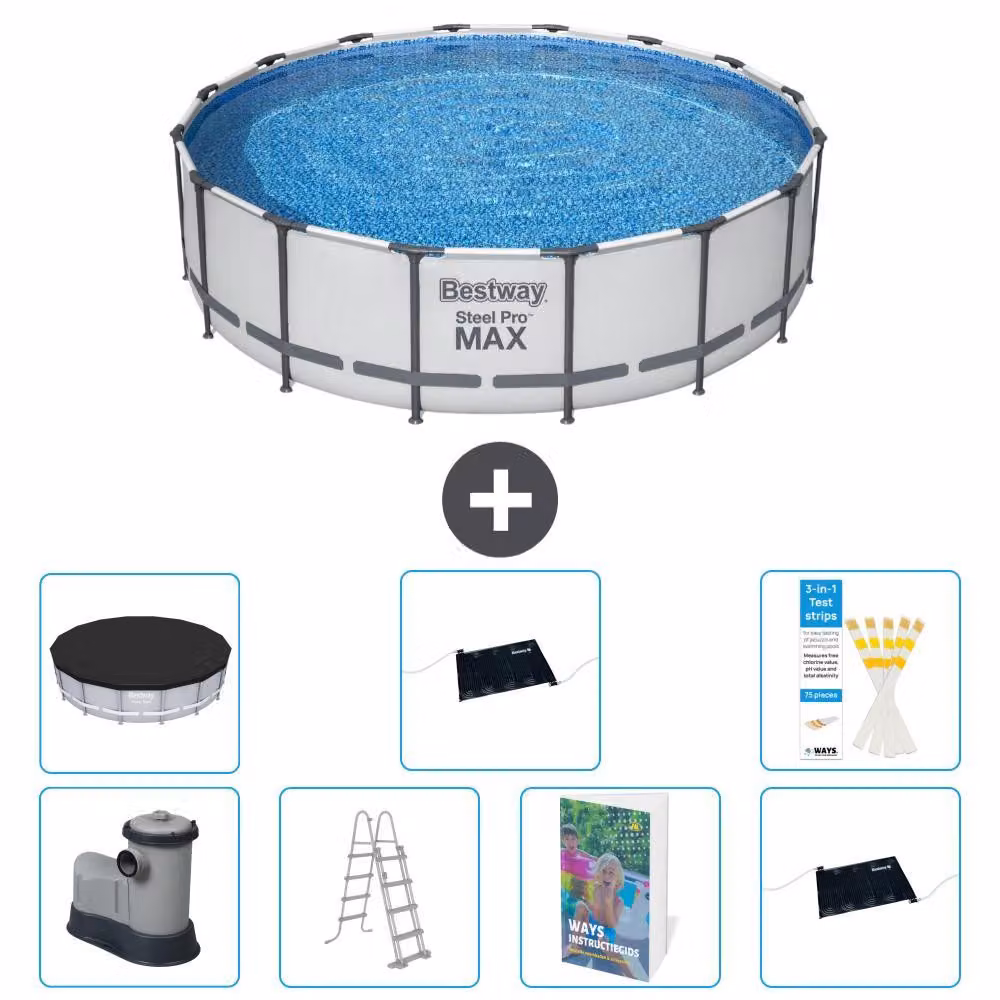Piscina gonfiabile Bestway Steel Pro MAX, rotonda, 488x122 cm, composta da 6 parti, modello S562
