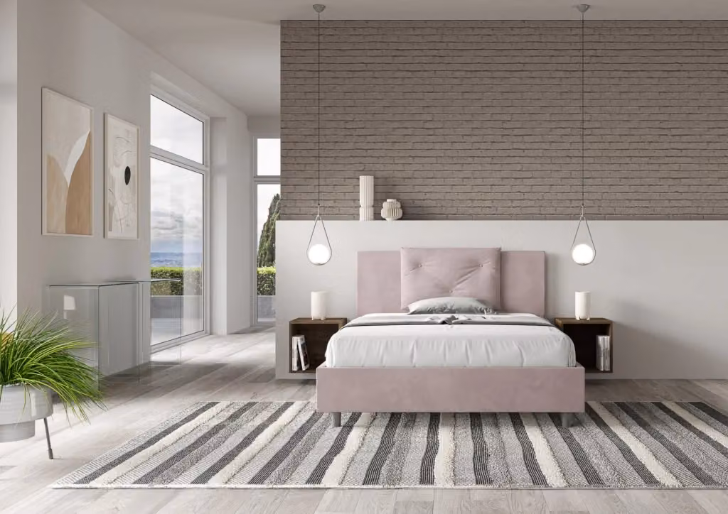 Letto contenitore queen size BS COM imbottito in microfibra colore viola L/P/H: 150 x 200 x 165 cm – 2