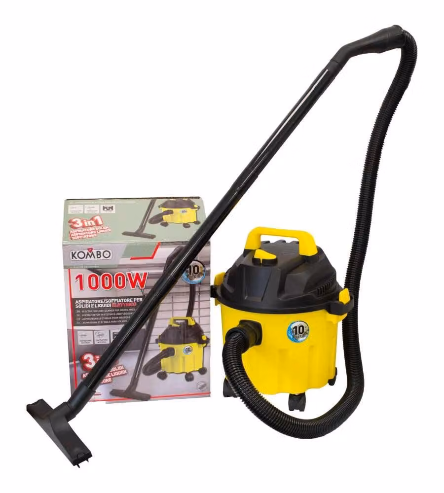 KOMBO Aspiratore 3 in 1 1000W 10L Multicolore per Solid e Liquidi
