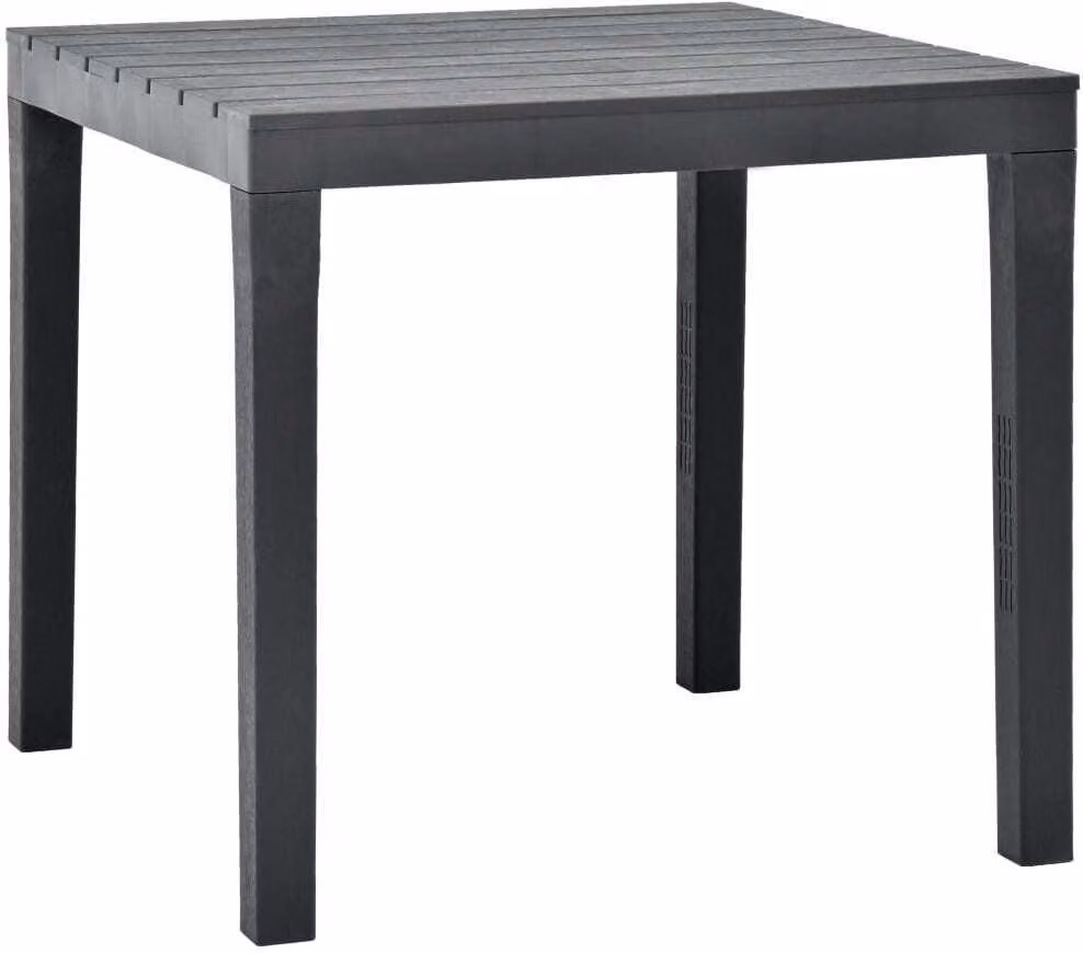 The Living Store tavolo da giardino antracite 78 x 78 x 72 cm plastica