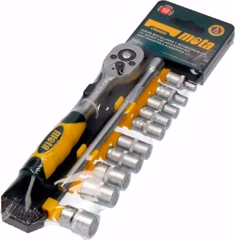 Set di 12 punte per chiavi da 1/4" cr.v. ek410 e relativi accessori