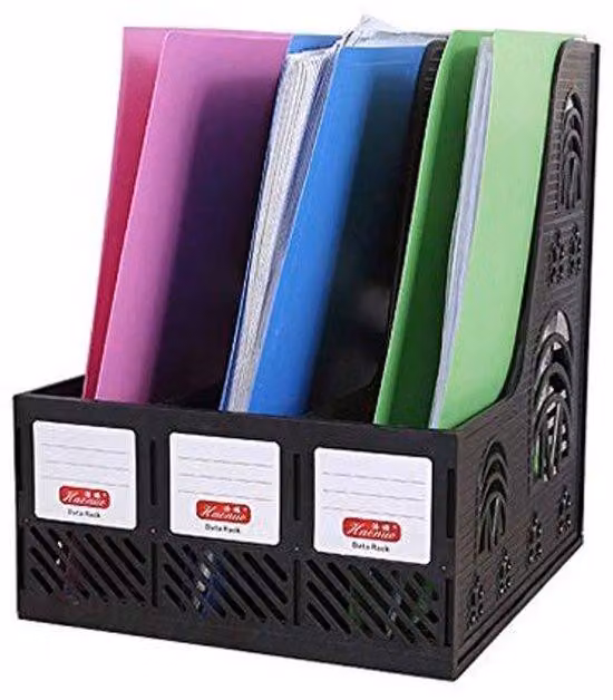 Organizzatore da scrivania modulare – Portadocumenti – Porta riviste da scrivania – Divisibile in 3 scomparti – Adatto per uso in ufficio o in casa – Accessori per la scrivania – Portafoglio