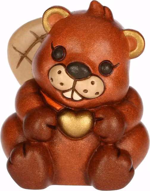 Statuetta Castoro Pablo THUN in ceramica marrone