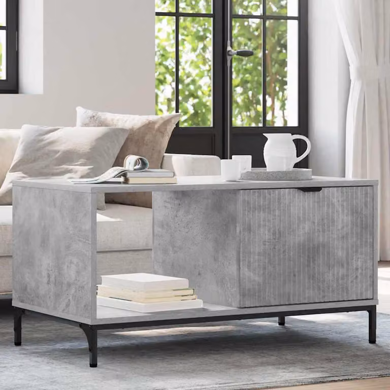 Maison Exclusive - Tavolino da caffè grigio cemento, 90 x 49 x 46 cm, realizzato in materiale composito di legno