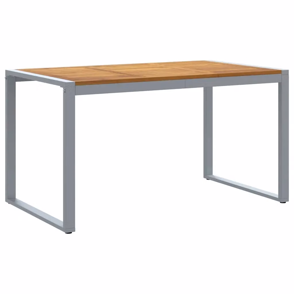 Tavolo da giardino rettangolare vidaXL in legno di acacia grigio L: 140 cm, P: 80 cm, H: 75 cm – 2