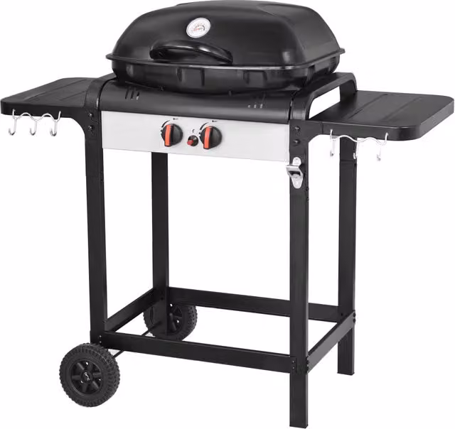 Barbecue a Gas GPL Taddei Elite Nero con 2 Fuochi e Accensione Piezoelettrica