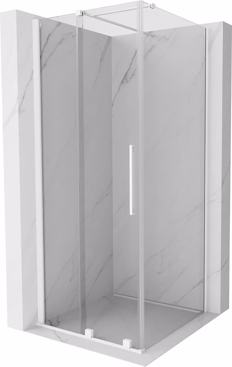 Mexen Velar cabina doccia scorrevole 110 x 110 cm, trasparente, bianca - 871-110-110-01-20