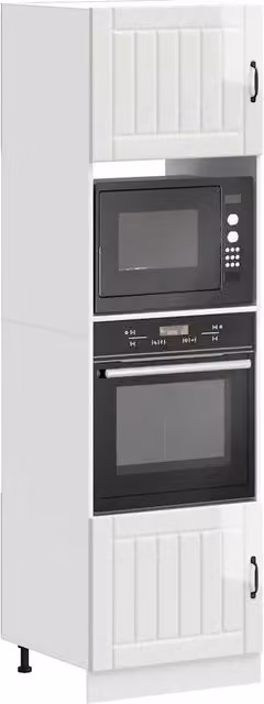 Armadi Forno 2 pz Lucca Bianchi Lucido in Legno Multistrato 3315043