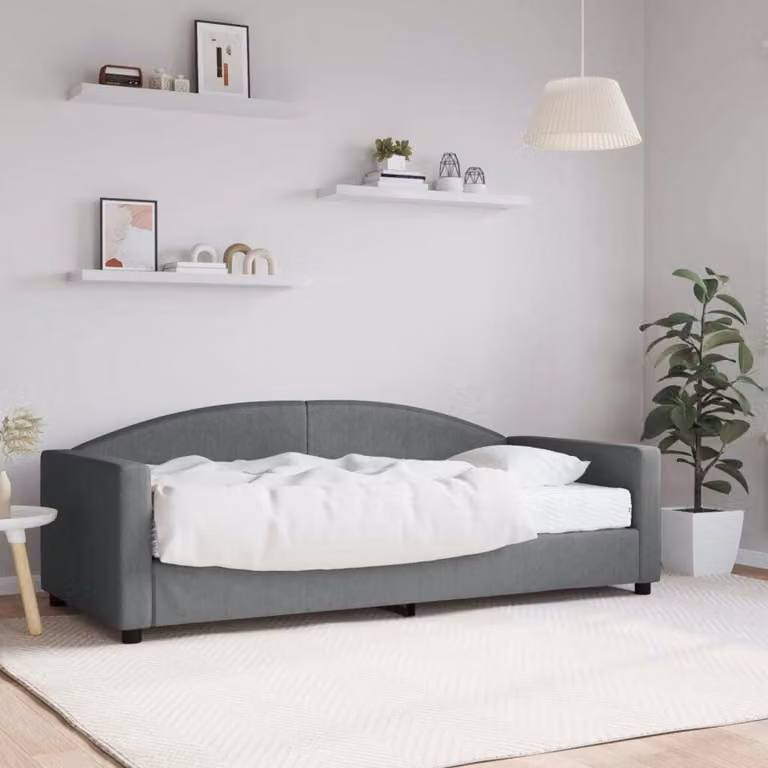 Maison Exclusive - Divano letto con materasso, grigio scuro, 90x190 cm, tessuto