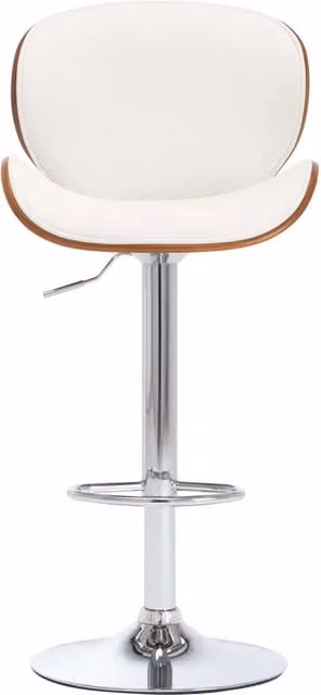 Sgabello da bar moderno vidaXL in similpelle bianca con struttura in legno e metallo