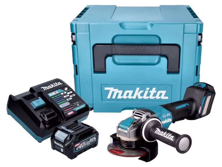 Makita GA 044 GD101 Smerigliatrice angolare a batteria 40 V max. 125 mm X-LOCK Brushless + 1x batteria ricaricabile 2,5 Ah + caricabatterie + Makpac