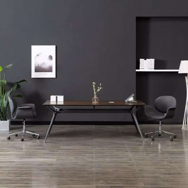 Sedia da ufficio girevole moderna vidaXL in tessuto grigio con ruote