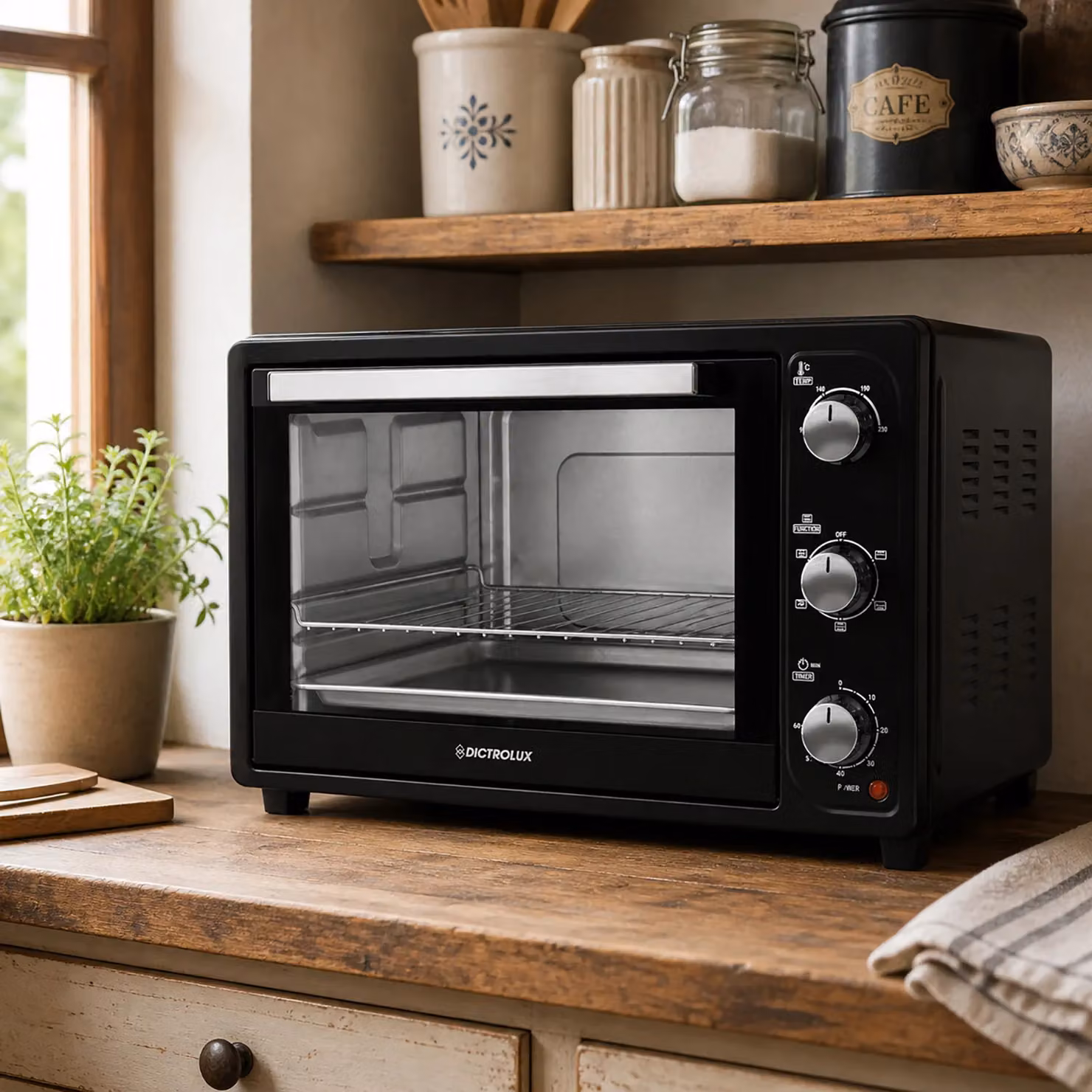 Forno elettrico ventilato Dictrolux Black Evolution da 35 litri, 1500 Watt con timer – 2