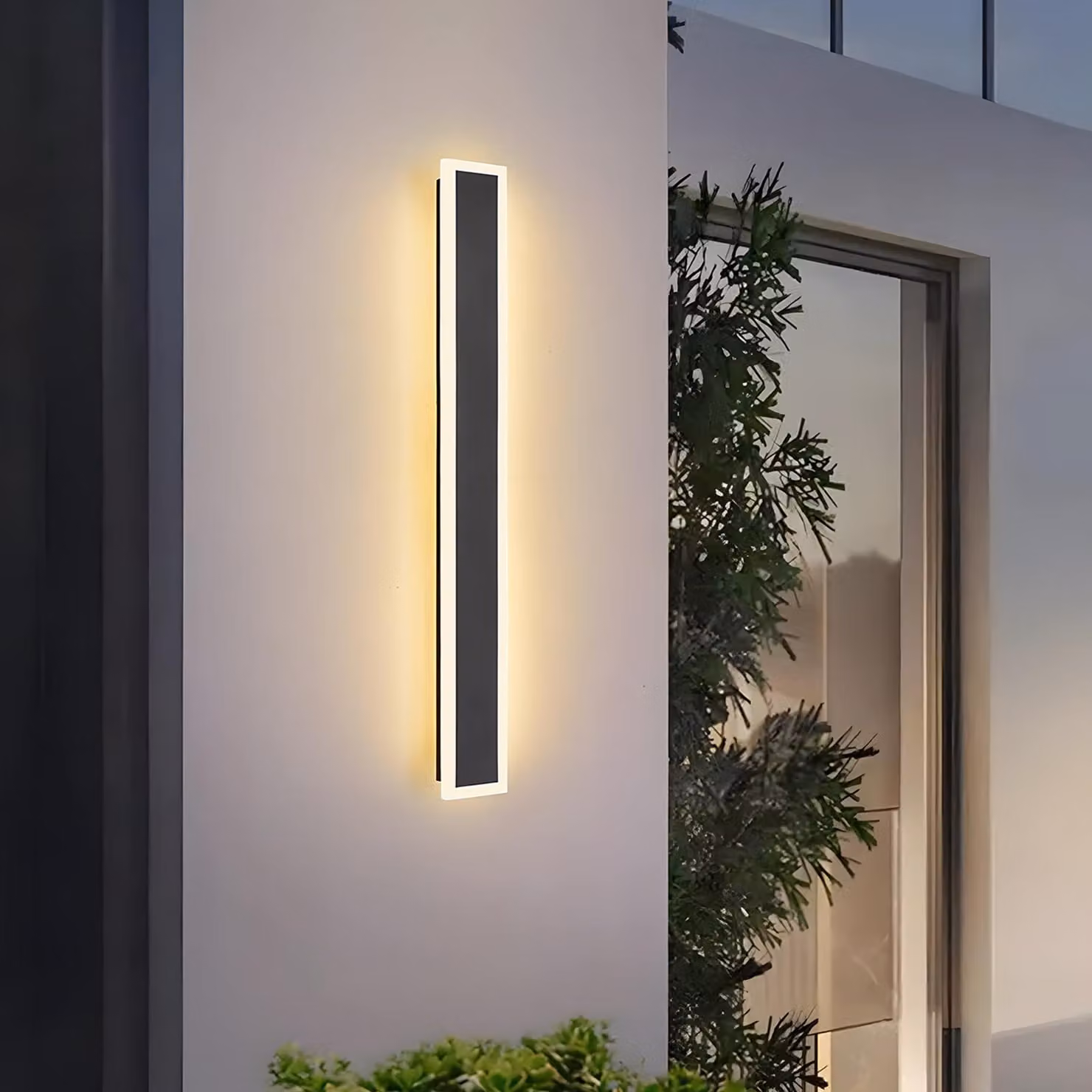Lampada a LED da parete, 60 cm, 12W, grado di protezione IP65, luce bianco caldo 3000K, colore nero