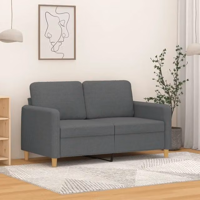 Divano a 2 Posti-Sofa 2 Posti Grigio Scuro 120 cm in Tessuto 973950