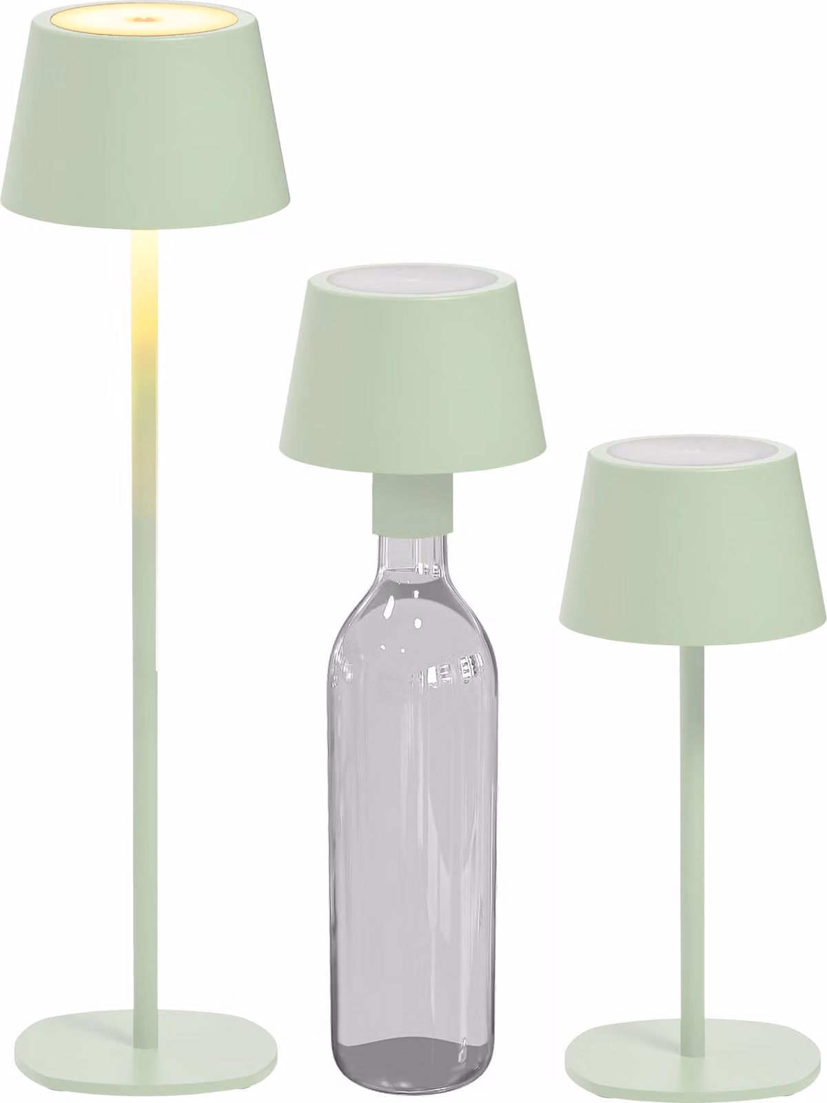 Lampada da tavolo a LED lampada a bottiglia 3in1 altezza massima 45 cm luce bianca calda (3000K) luce verde