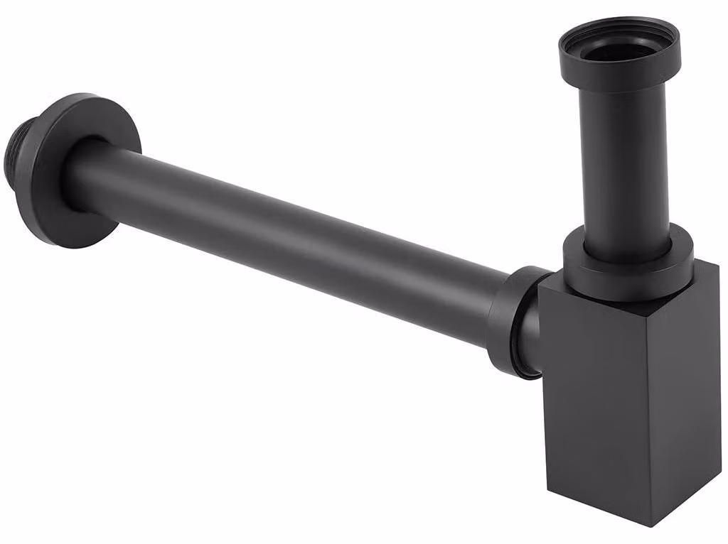 CERANO - Sifone per lavabo - 5/4" - acciaio inossidabile - DN32 mm - nero opaco