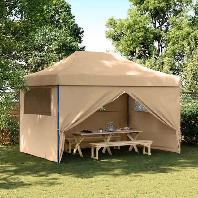 Tenda Party-Tenda da festa Beige 279 x 410 x 315 cm Tessuto Oxford 508905
