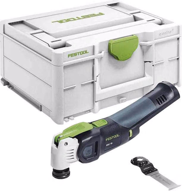 Utensile Multifunzione Festool Vecturo OSC 18 E-Basic con Systainer SYS3 M 187 e Batteria Ricaricabile Multicolore