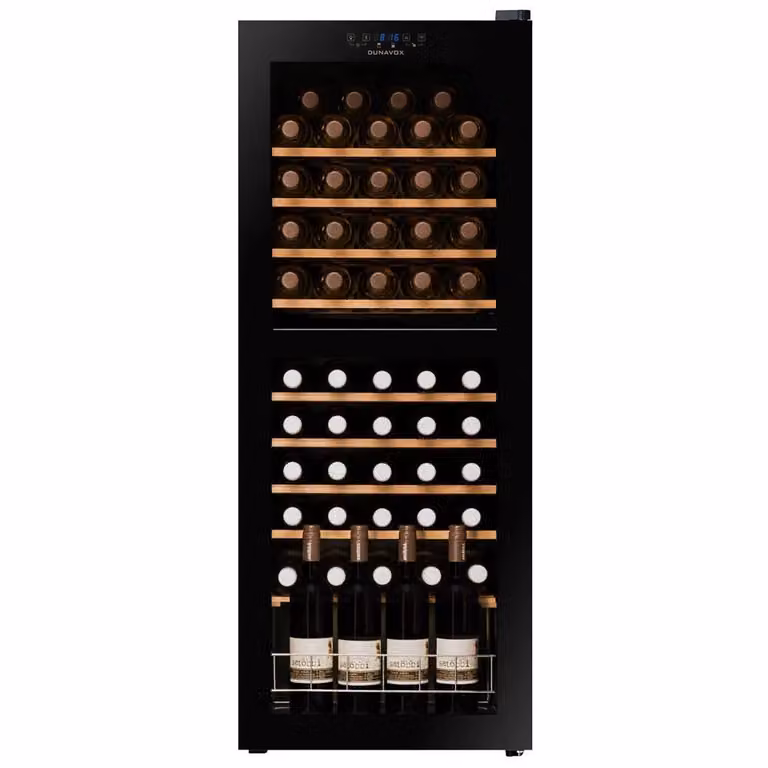 Cantinetta 2 temperature posizionamento libero, porta vetrata e maniglia a tasca, classe G, 50 bottiglie - DXFH-50.142