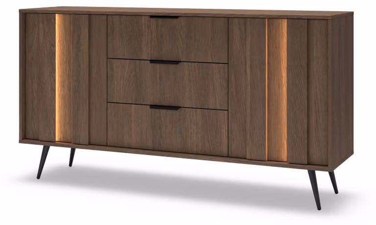 Comodino, legno effetto "Dunin", dimensioni 153,5 x 82,6 x 40 cm