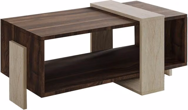 Tavolino in legno "Meleni" - 90 x 49 x 40 cm - Travertino