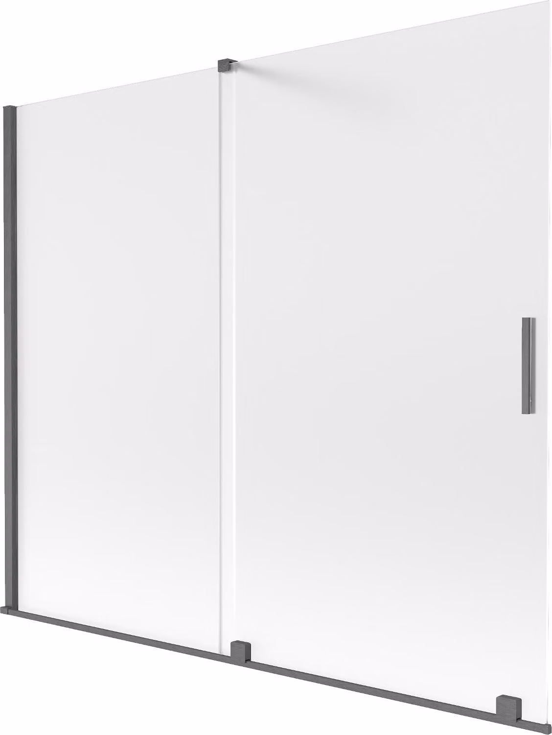 Mexen Velar paravento per vasca da bagno 2 ante scorrevoli 180 x 150 cm, ghiaccio, grigio fucile spazzolato - 896-180-000-31-66