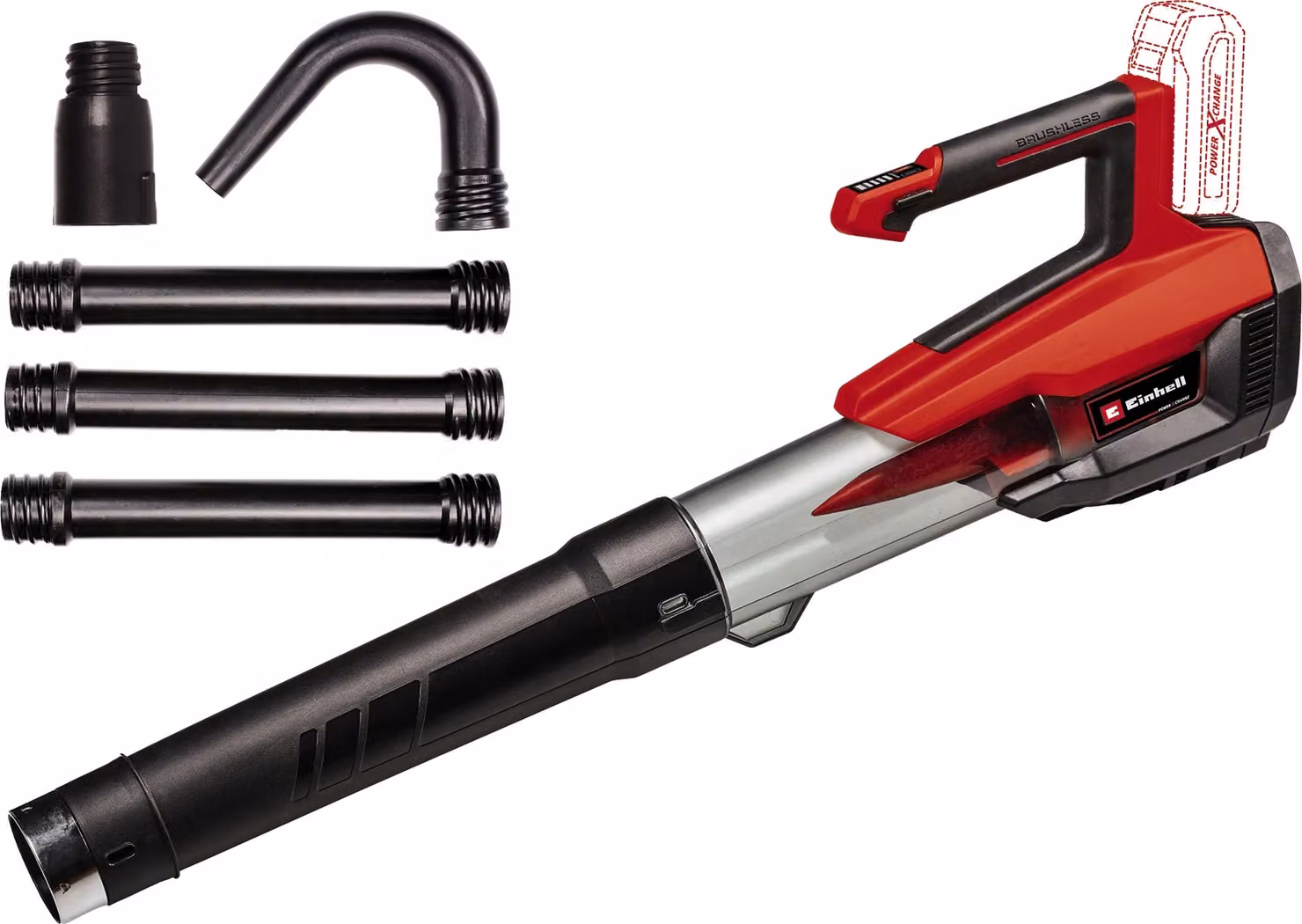 Einhell GP-LB 18/200 Li GK-Solo soffiatore di foglie a batteria 200 km/h Nero, Rosso