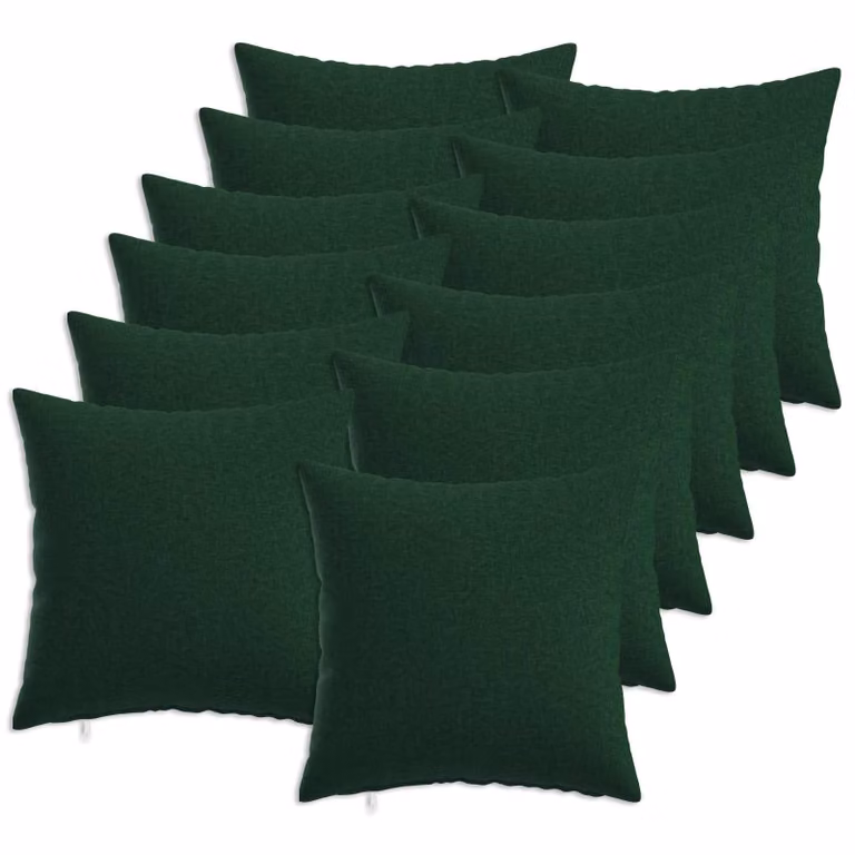 Set di 12 federe quadrate vidaXL HEERLEN in tessuto verde, L 40 x P 40 cm