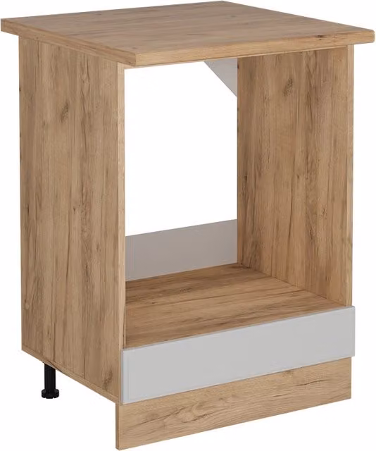 Mobile per forno da incasso R-Line Vicco, Bianco rustico e Rovere dorato, L: 60 cm