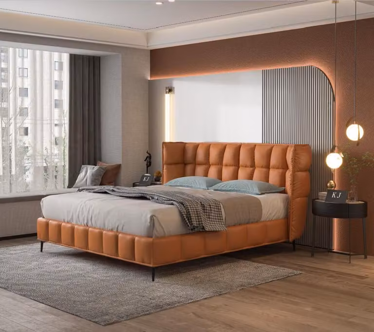 Bett Polster Design Luxus Hotel Betten Ehe 180x200cm Schlaf Zimmer Leder Doppel