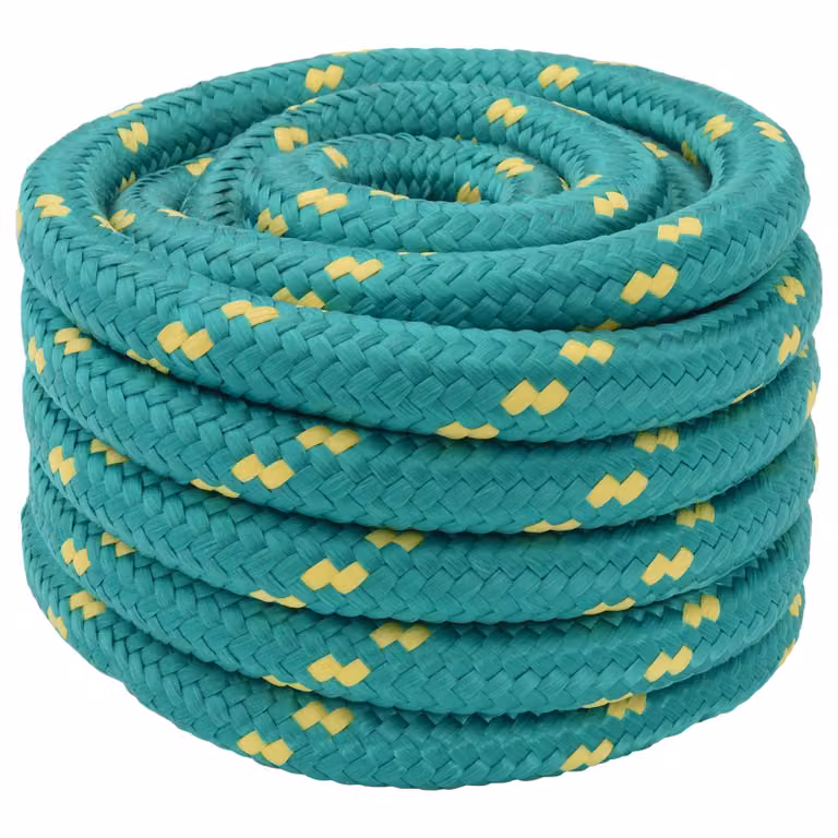 vidaXL Corda da Barca in Plastica Rivestita Verde, Lunghezza: 10 m, Diametro: 6 mm