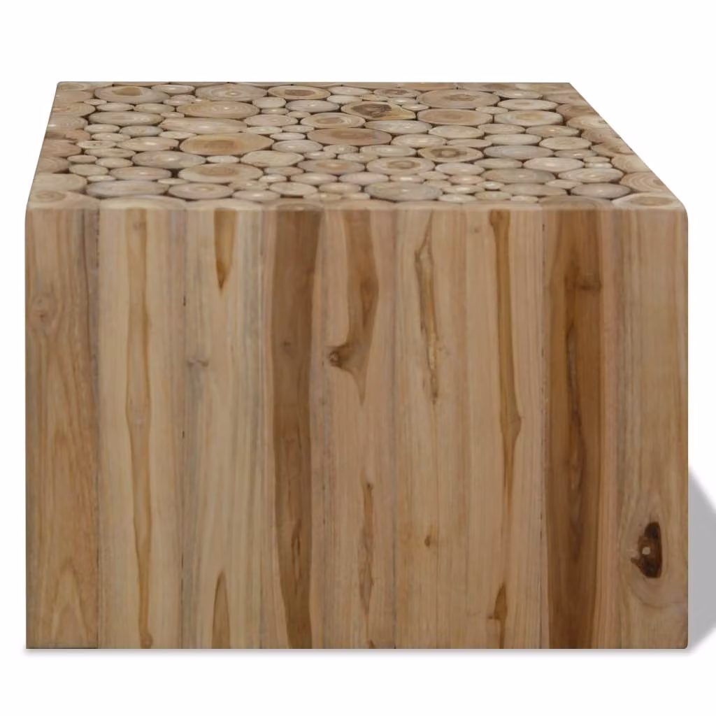 Tavolino da Salotto in Legno di Teak Autentico 50x50x35 cm