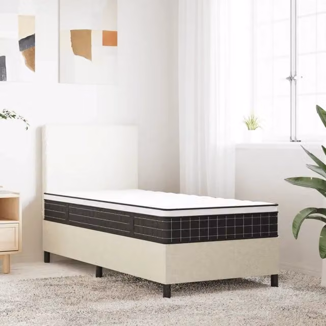Materasso a Molle Bonnell vidaXL, L/P: 90 x 200 cm, Colore Bianco, Grigio o Nero