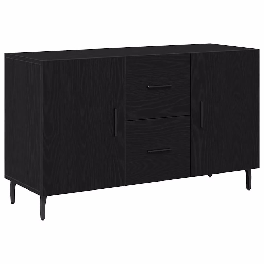 Credenza Buffet Moderna vidaXL in Rovere e Nero L/P/H: 100 x 36 x 60 cm – 2