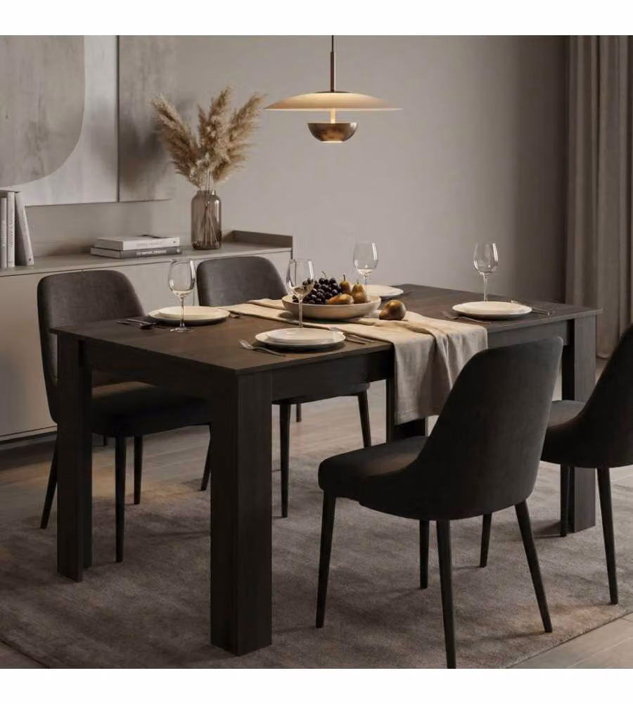 Cosma Tavolo Allungabile Antracite 140/190 x 90 cm Effetto Legno