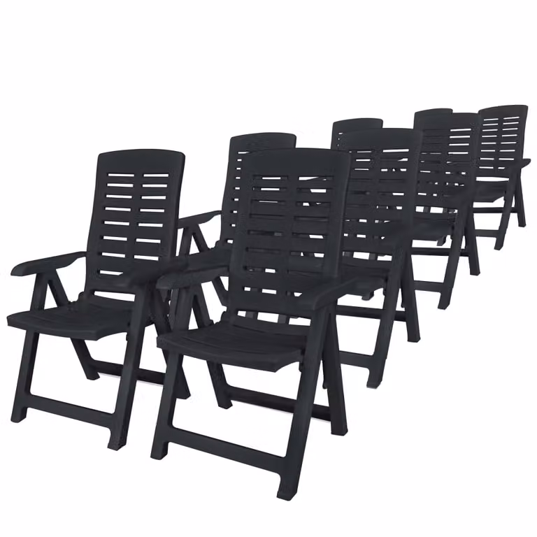 set da pranzo da giardino in plastica 9 pezzi antracite