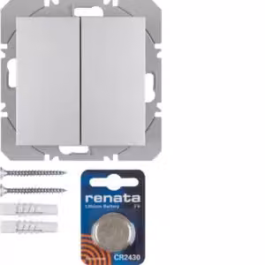 Berker 85656283 Trasmettitore da parete wireless KNX doppio, piatto, quicklink, alluminio, opaco Berker B.7