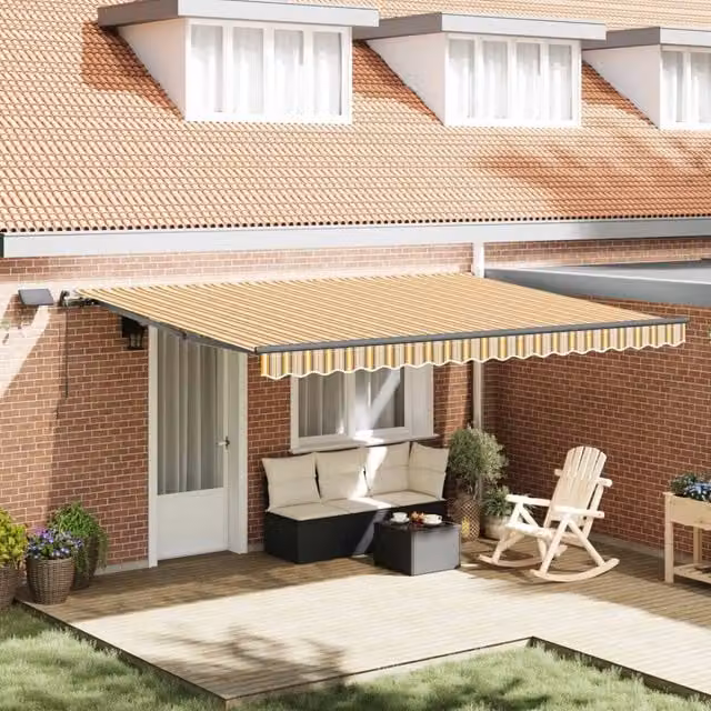 Tenda retrattile Multicolore 450 × 350 cm Tessuto e Alluminio 3331118