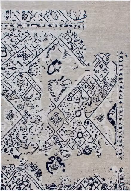 Tappeto Jacquard River di Kendra Home in cotone e poliestere, design moderno astratto, grigio e nero