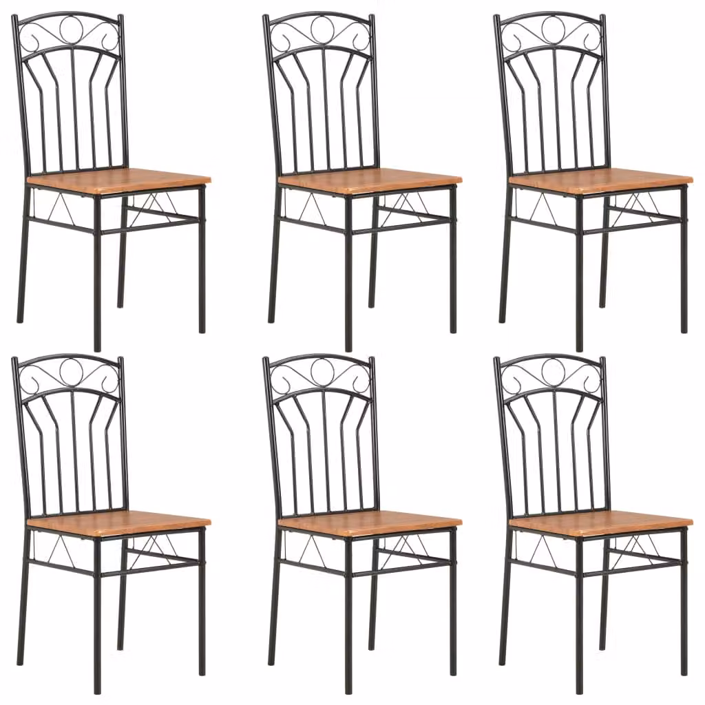vidaXL Sedie per sala da pranzo 6 pz. MDF marrone