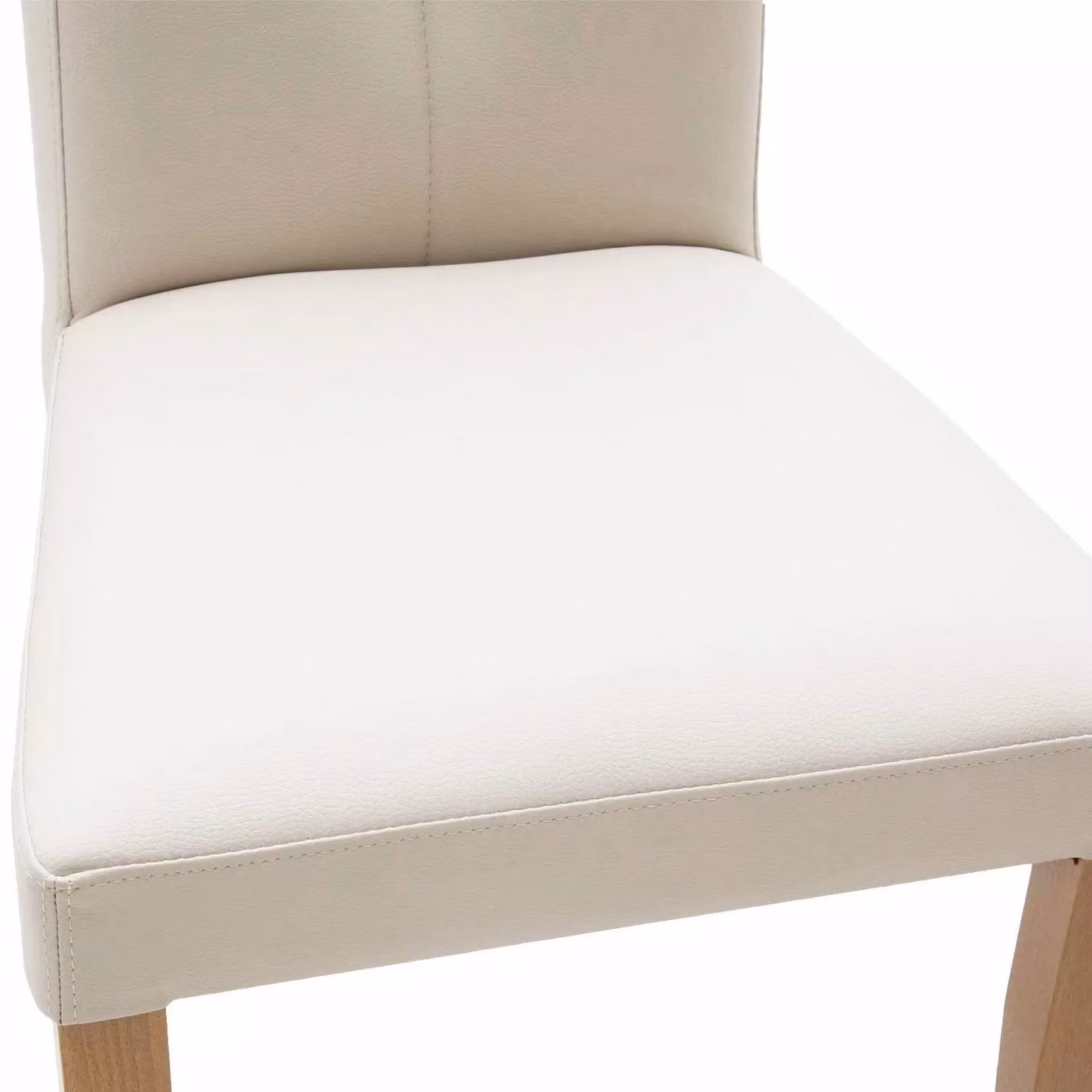Set di 2 sedie in ecopelle beige e legno rovere con dettagli a bottoni Mobili 2G – 2
