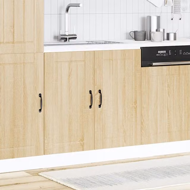 Mobile base lavello da cucina Lucca in legno multistrato marrone con ante a battente
