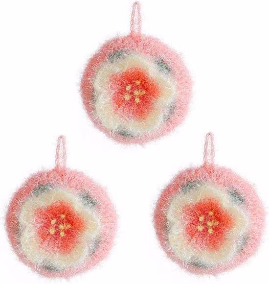 Spugna per la pulizia, spazzola per piatti antigraffio - Accessori per la pulizia delle pentole - Tovaglioli - Fiori rosa