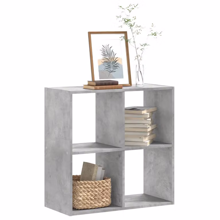 Libreria moderna vidaXL in legno e MDF grigio, da appendere a parete, L 68,5 cm x P 32 cm x H 68,5 cm