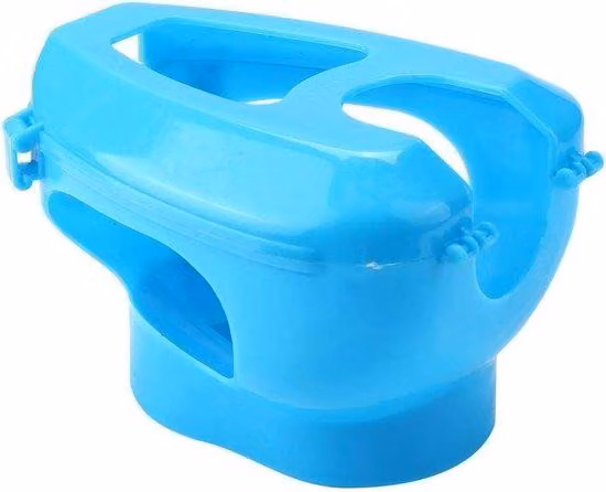 Mangiatoia per piccioni in plastica, blu, con telaio fisso