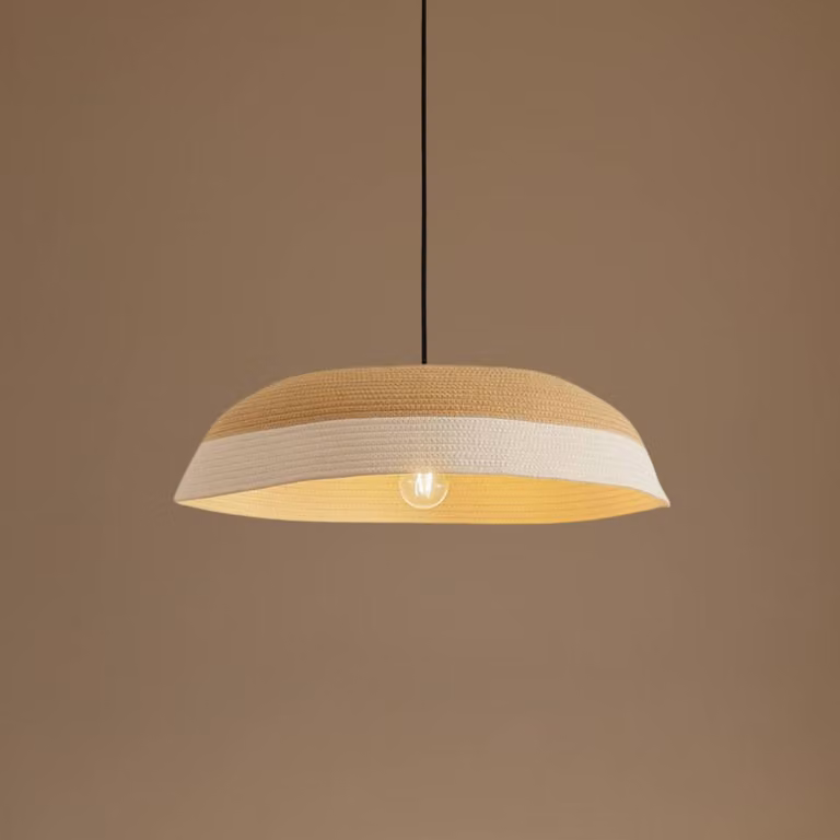 Lampada a sospensione Caliva Lindby, Crema / Ambra, Soggiorno / Sala da pranzo, Tessuto / Stoffa / Seta, Moderno, Lampada a sospensione
