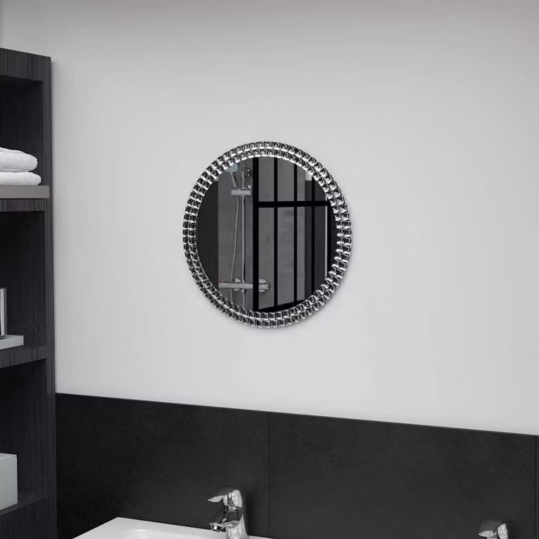 Specchio da parete rotondo vidaXL in vetro temperato color argento, Diametro: 40 cm
