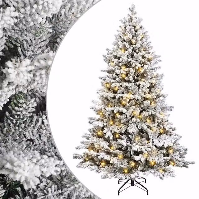 Albero di Natale Artificiale con Rami Pieghevoli 180 cm 300 LED 3466276