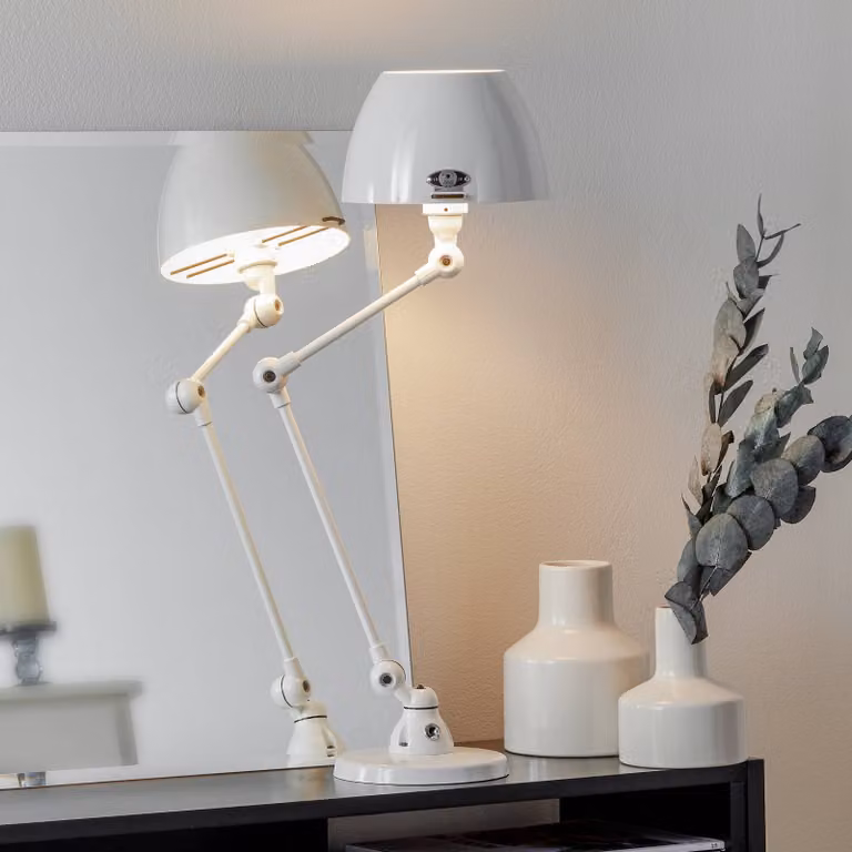 Jieldé Lampada da tavolo Aicler AIC373, Bianco / Opale, Soggiorno / Sala da pranzo, Metallo, Industriale, Lampada da tavolo